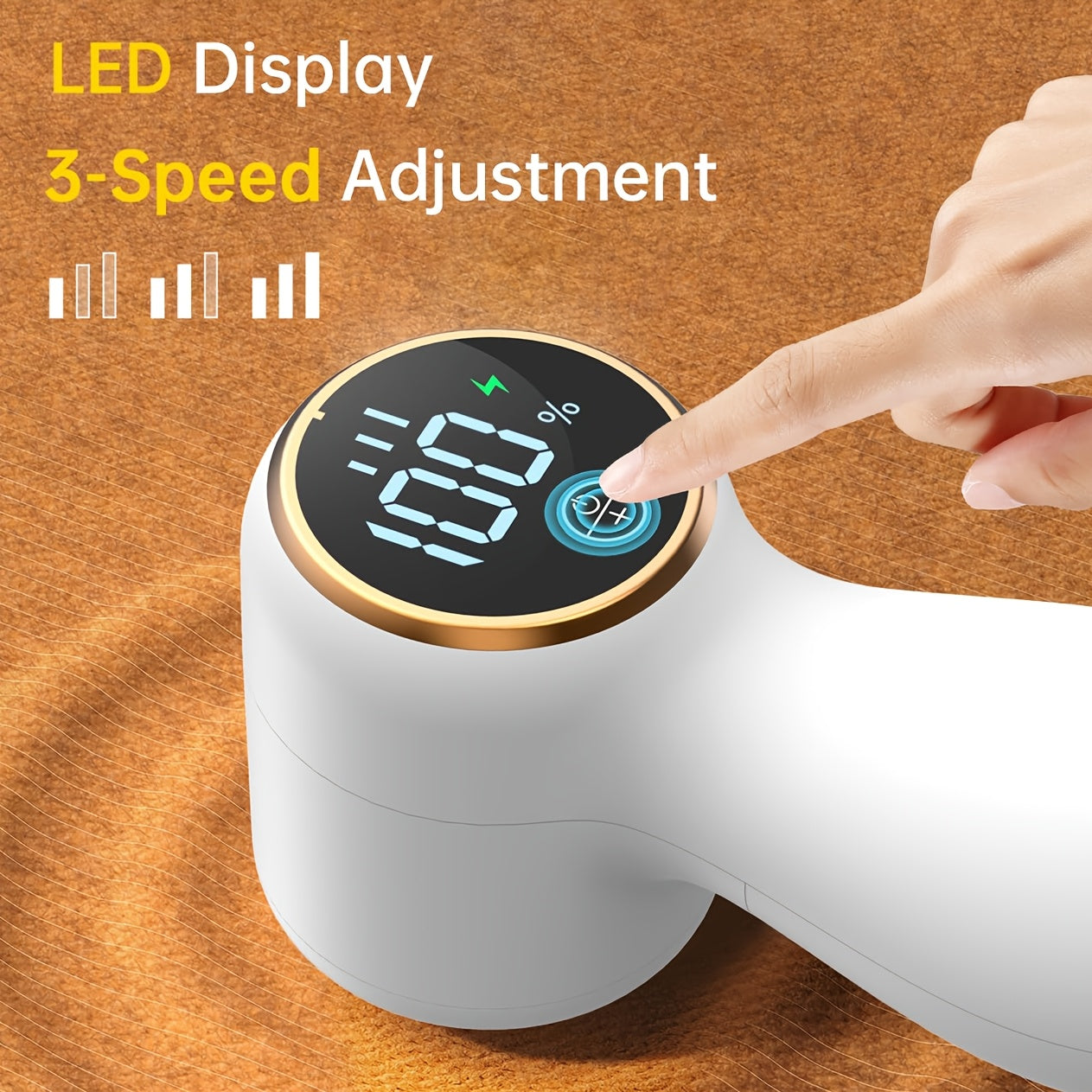 LED Display Sweater Shaver with Three-Level Control for Clothing and Fabric Care
