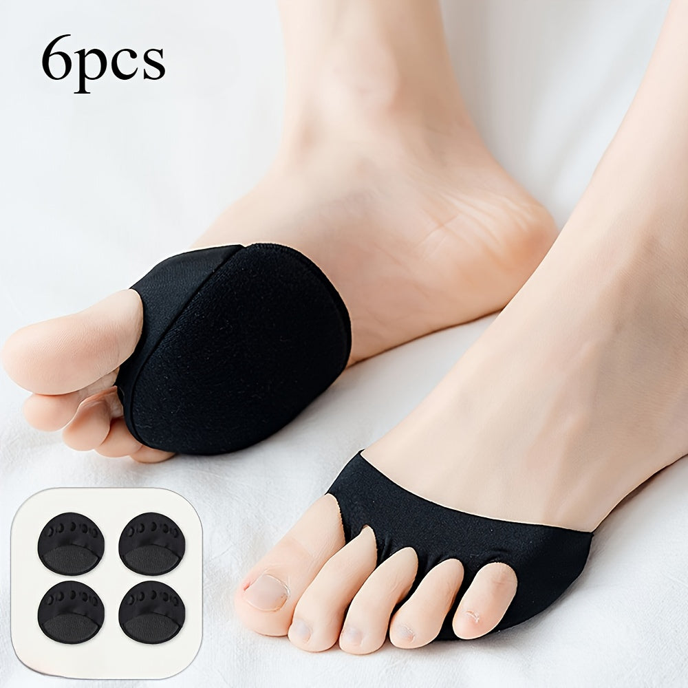 Women Toe Pads Six Pack Half Insole High Heel Toe Support Non-Slip