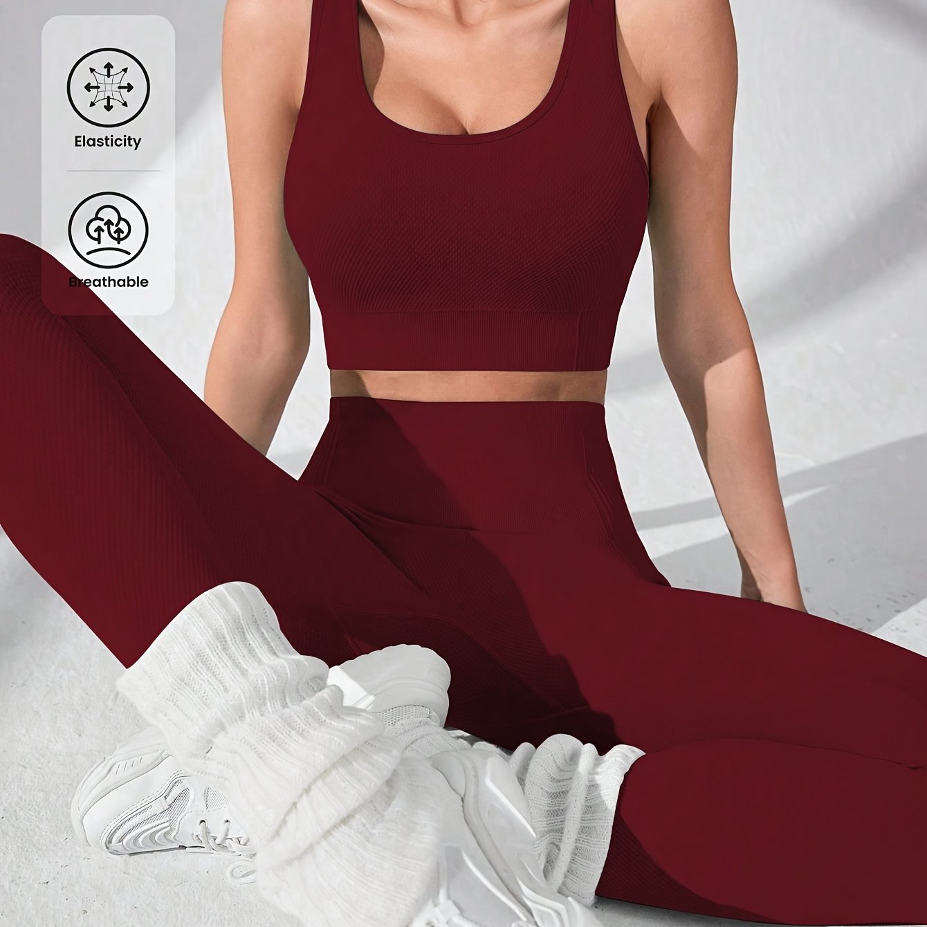 Women's Seamless Yoga and Fitness Set Nylon Moisture-Wicking Quick-Dry Sports Bra Leggings