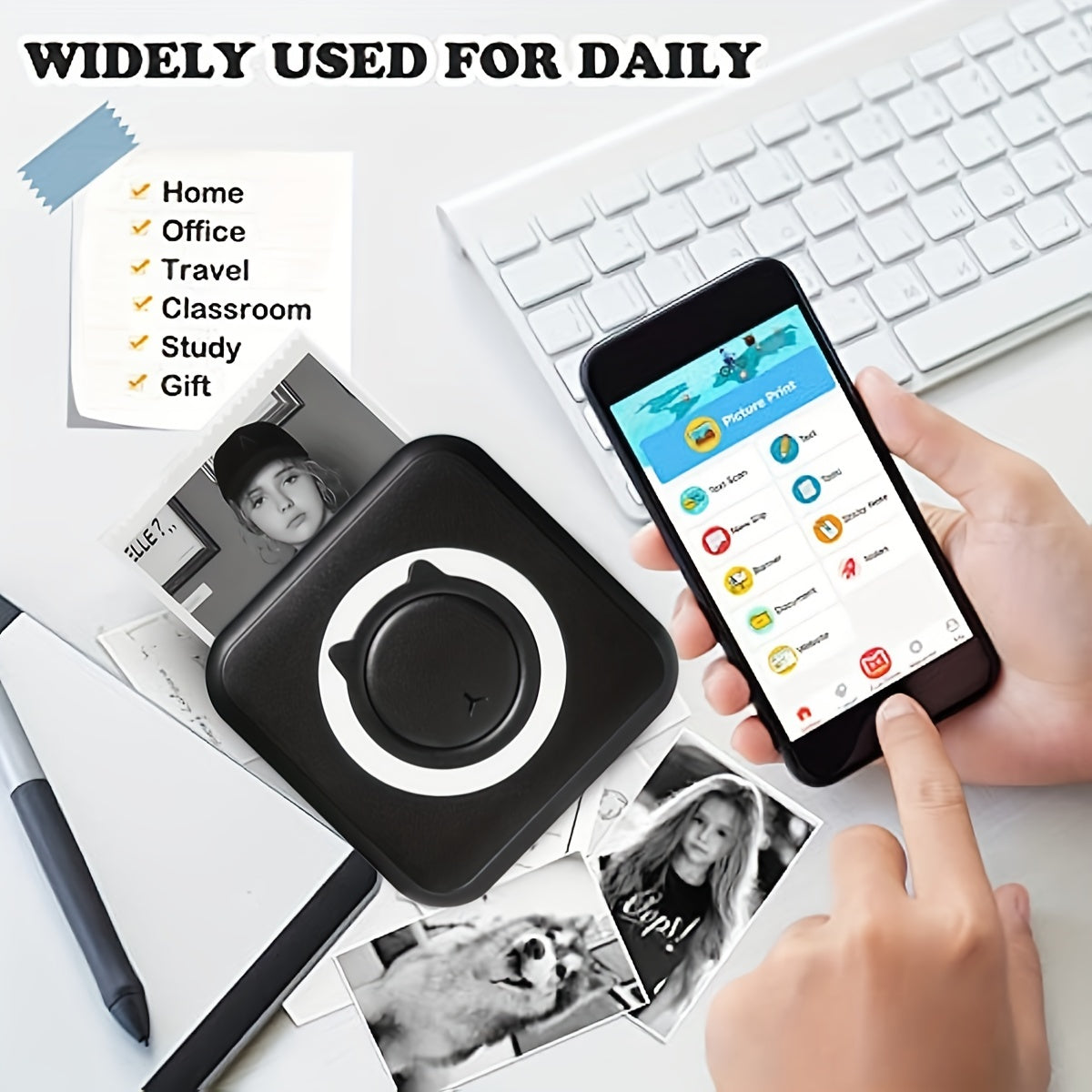 Impresora de etiquetas térmicas mini inalámbrica portátil para notas, fotos y diarios