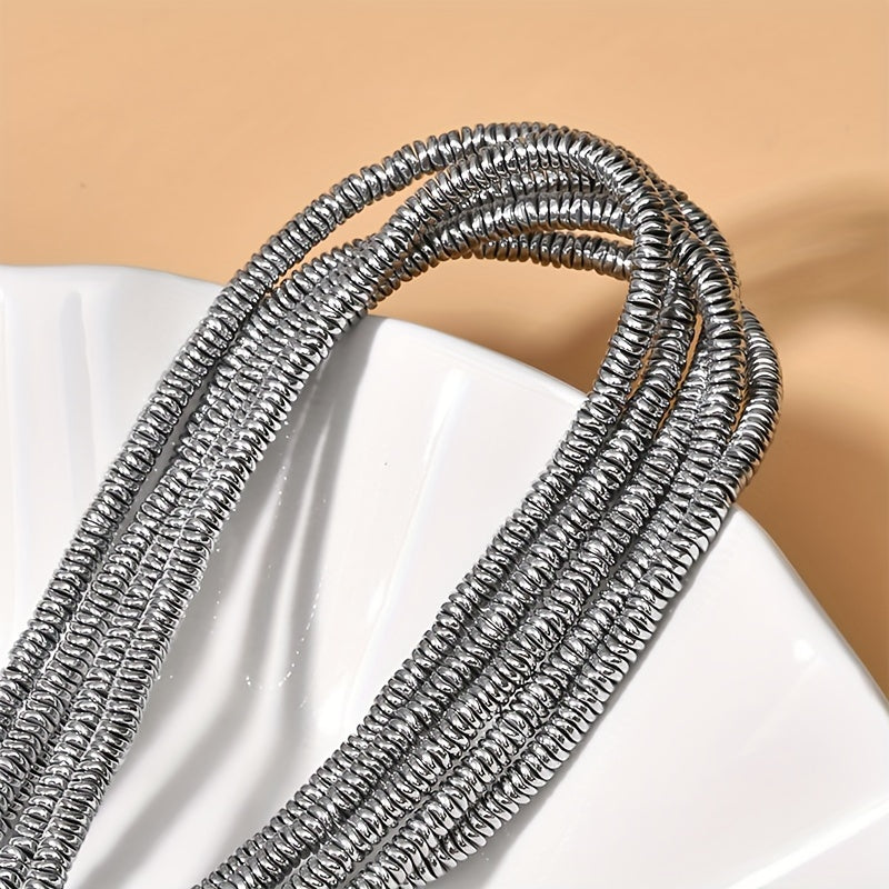 Hematite Spacer Beads for Jewelry Making 6x1mm Wavy Cutaway Beads for Bracelets and Necklaces