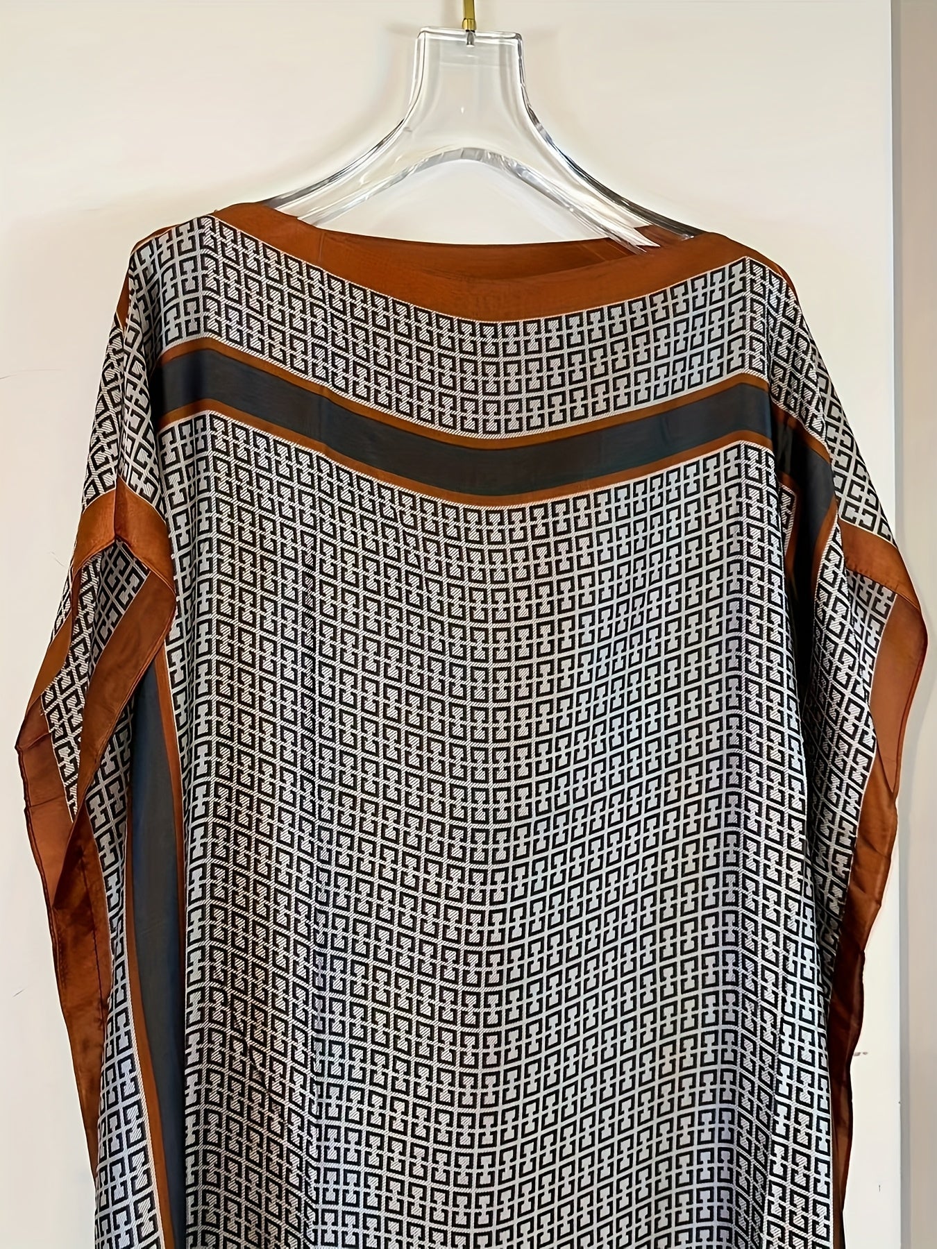 Ayol uchun gul bosma boat neck abaya batwing qo'lli maxi kiyi