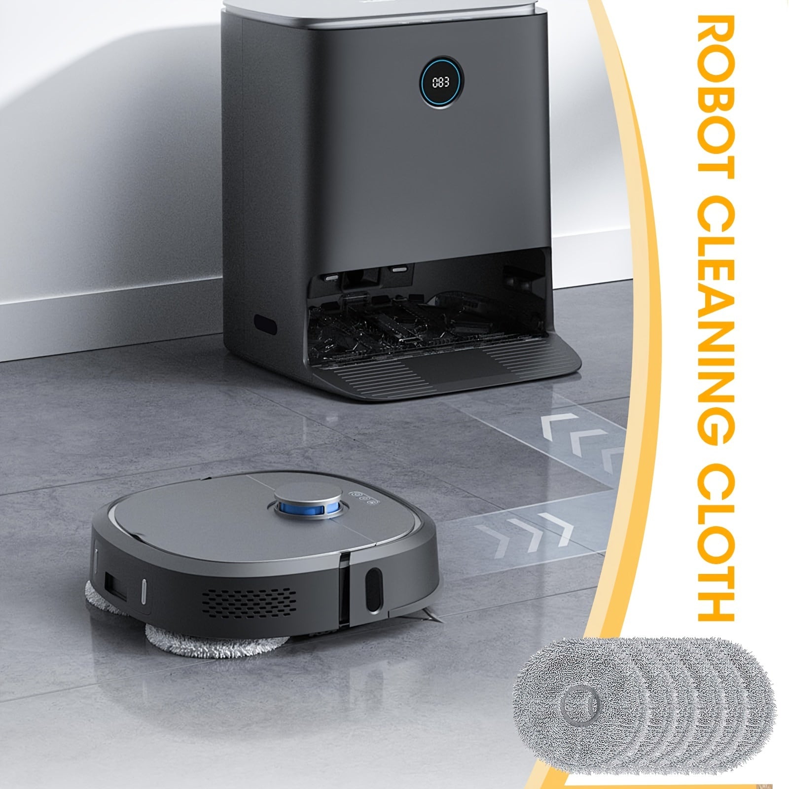 Высококачественные микрофибровые моющиеся тканевые полотенца для роботов-пылесосов Dreame L10 Ultra, L10s Pro, L10s, L20 Ultra и Xiaomi X10+ - в комплекте 6 штук.