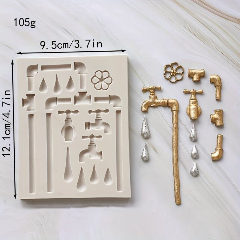Steam Punk Chocolate Mold 3D Hammer Pliers Faucet DIY Cake Decorating Kitchen Accessory