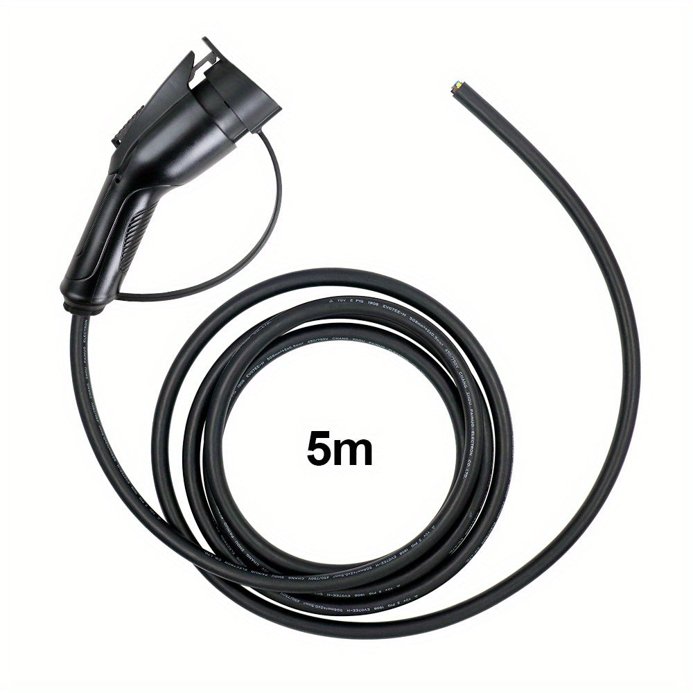 Female EV Charging Plug Black PVC 5-10m High-Speed 3.6-22KW Cable