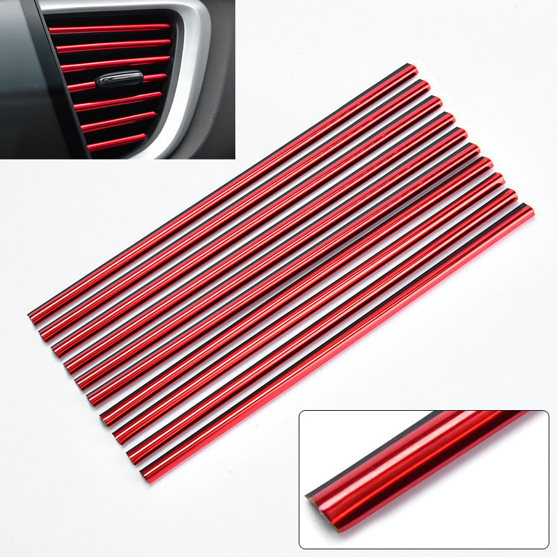 10pcs Car Vent Outlet Decor Strips U Shape Moulding Trim Door Edge Protector