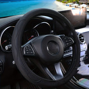 Car Steering Wheel Cover PU Leather 37-38cm, Pressure Hole, All Seasons