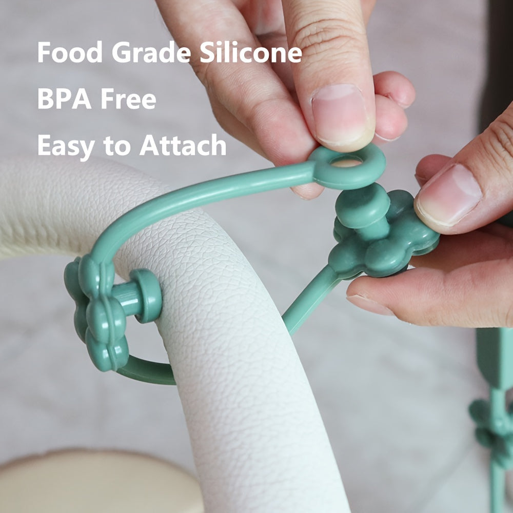 Baby Pacifier Clip Silicone Flower Design Adjustable for 0-3 Years