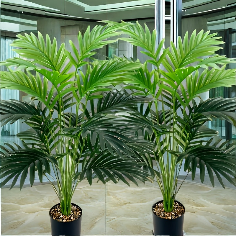 2-Pack Artificial Palm Trees 65cm Real Touch Plastic Greenery Indoor Outdoor Decor