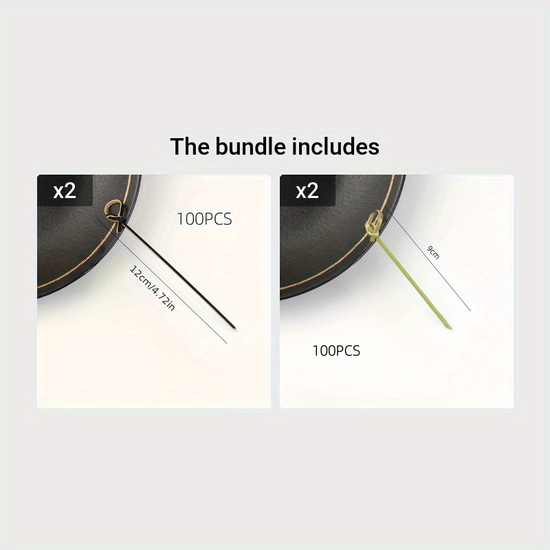 100 Pieces Handmade Circular Bamboo Skewers for Fruit, Cocktail, and Appetizer Use