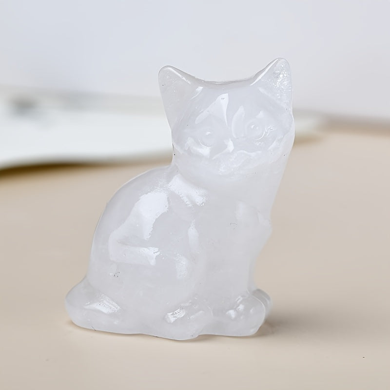 Conjunto de tallas de gatos de cristal con opción de piedra desnuda para regalo o decoración