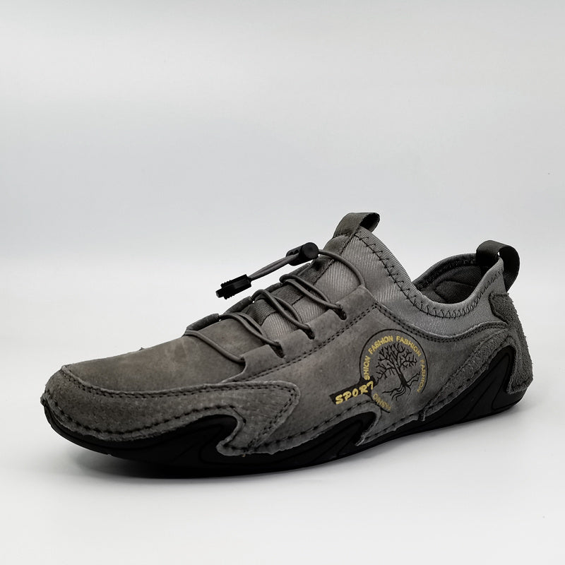 Lightweight Men's Casual Business Shoes Rubber Sole Slip-On Round Toe Solid Color for Party