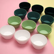 12 or 24 Reusable Silicone Cupcake and Muffin Liners Non-Stick Easy to Clean
