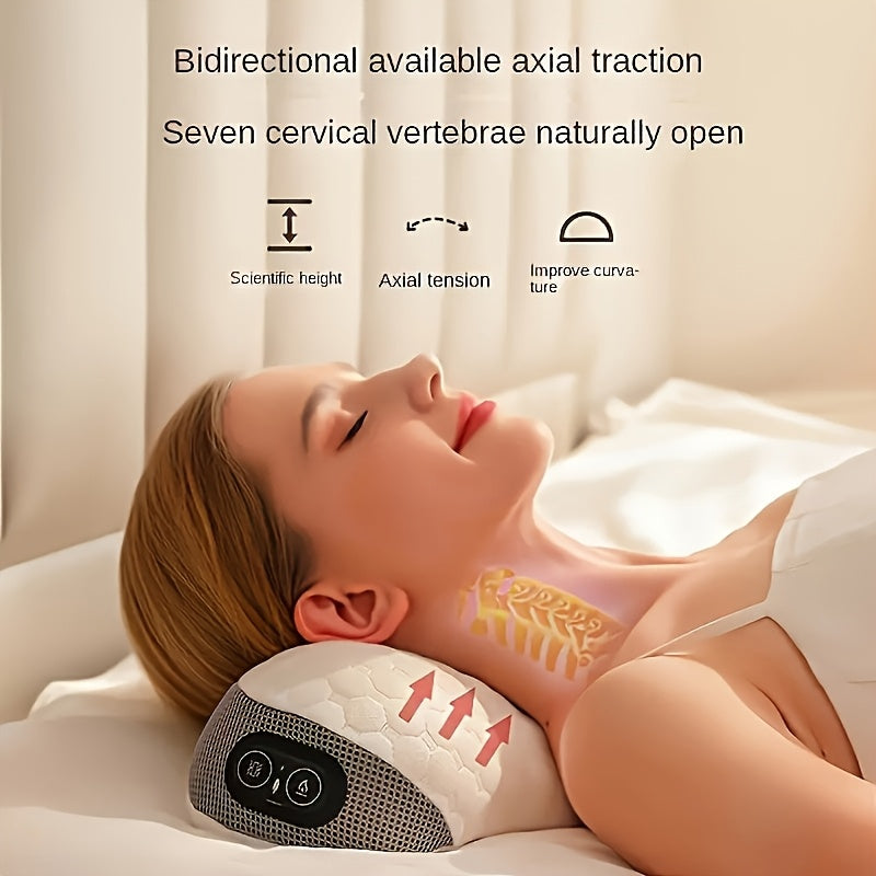 Memory Foam Neck Support Pillow with Heat and Vibration Massage USB Powered