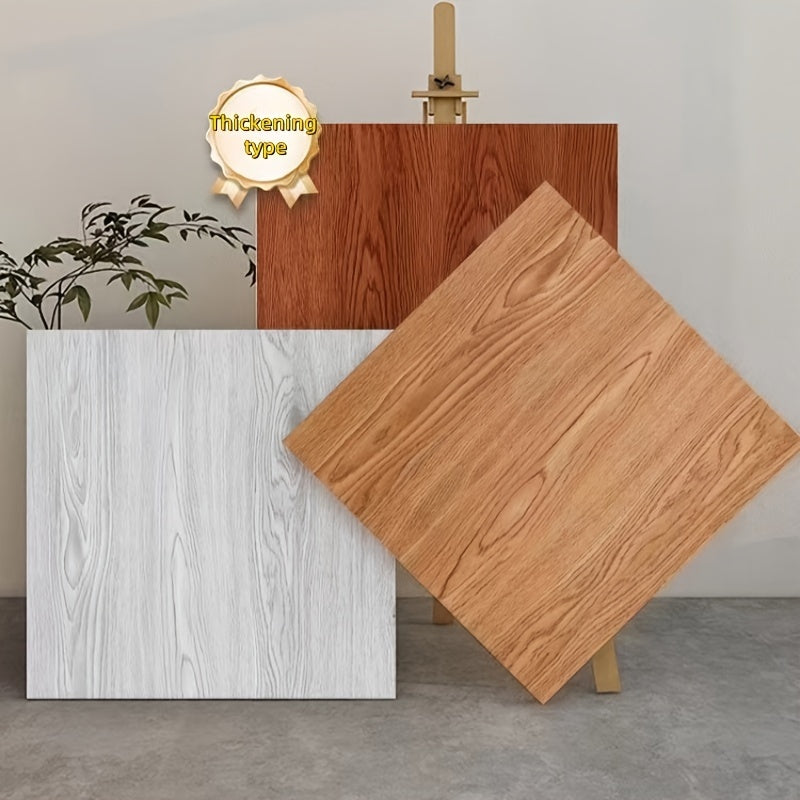 15/30 Pack 3D Vintage Wood Grain Self-Adhesive Waterproof Anti-Slip Vinyl Flooring Tiles for Renovation