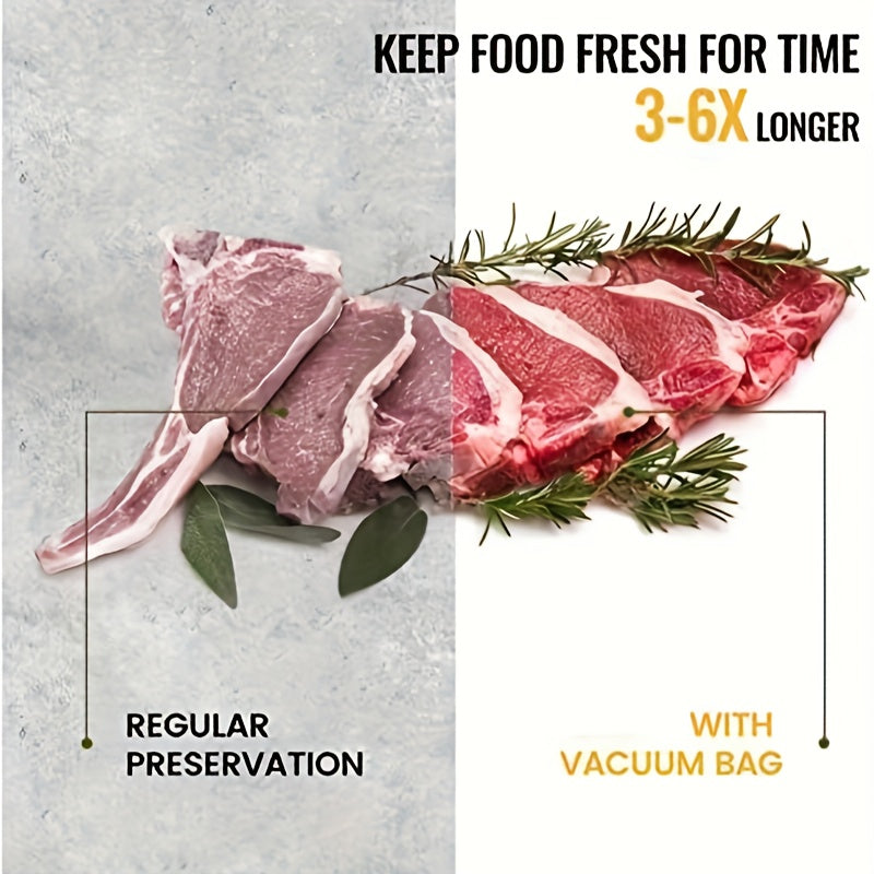 6-Pack Vacuum Sealer Bags, Plastic, Cut-to-Size, Transparent for Kitchen and Restaurant