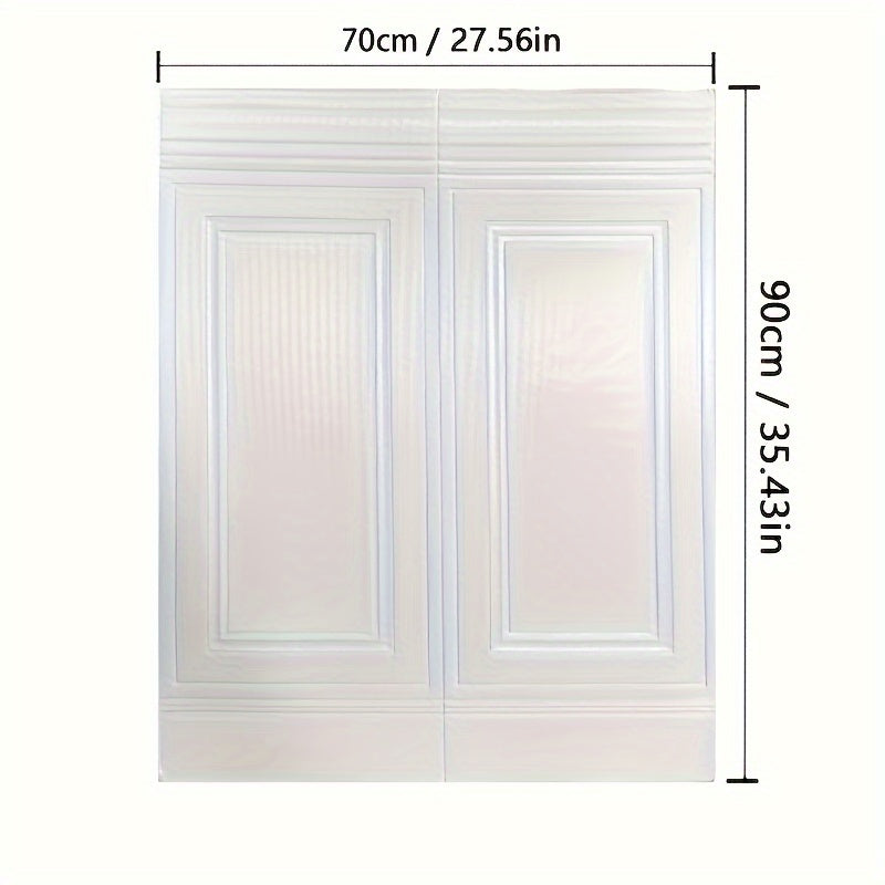 5pcs 3D Textured Self-Adhesive Wall Panels Shapes and Stripes Waterproof Moisture-Proof Wainscot Board for Bedroom