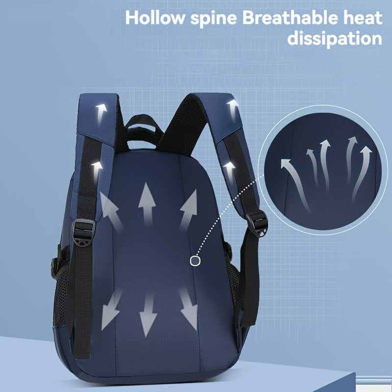 Large Capacity Multi-Layer Nylon Backpack for Students with Side Bottle Pocket