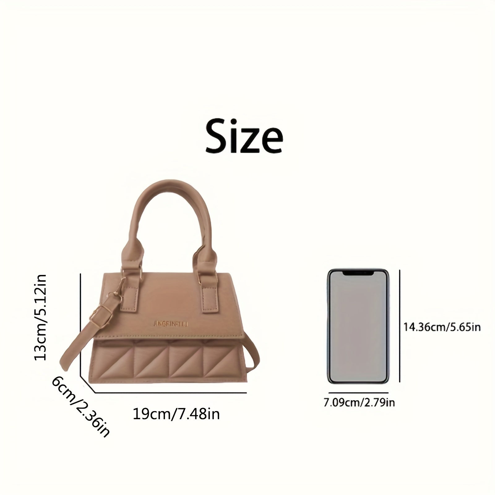 Women's Quilted Crossbody Bag with Adjustable Strap Magnetic Closure and Diamond Stitching