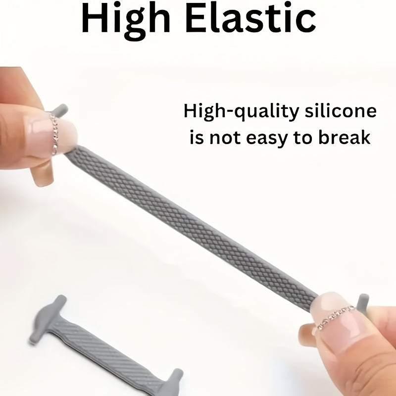 16 dona No-Tie silikon tizzalari, oson kirib chiqadigan, qulay moslik uchun sportkenglar uchun