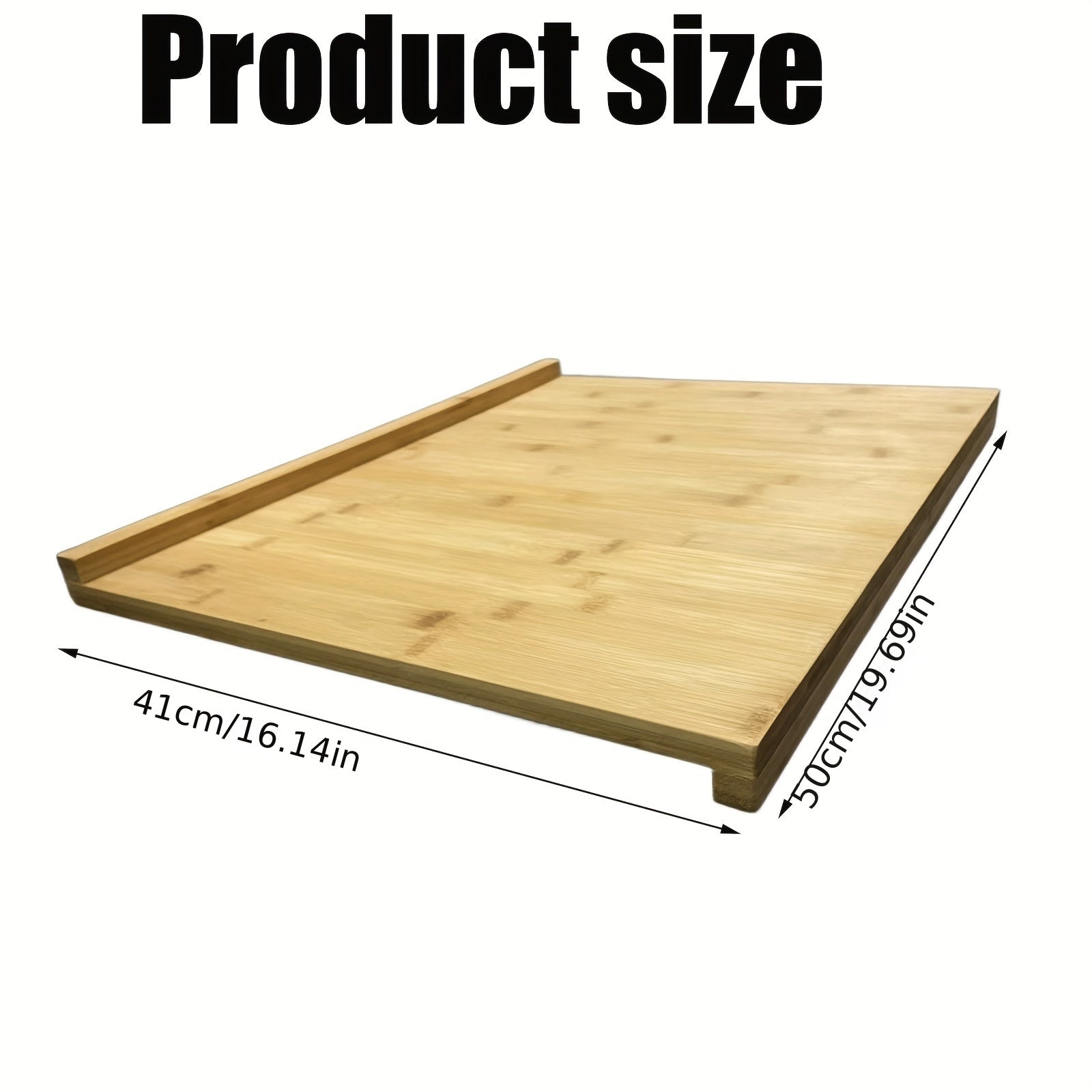 Large Reversible Bamboo Pastry Board 50.8x40.64cm Kitchen Cutting Countertop Edge