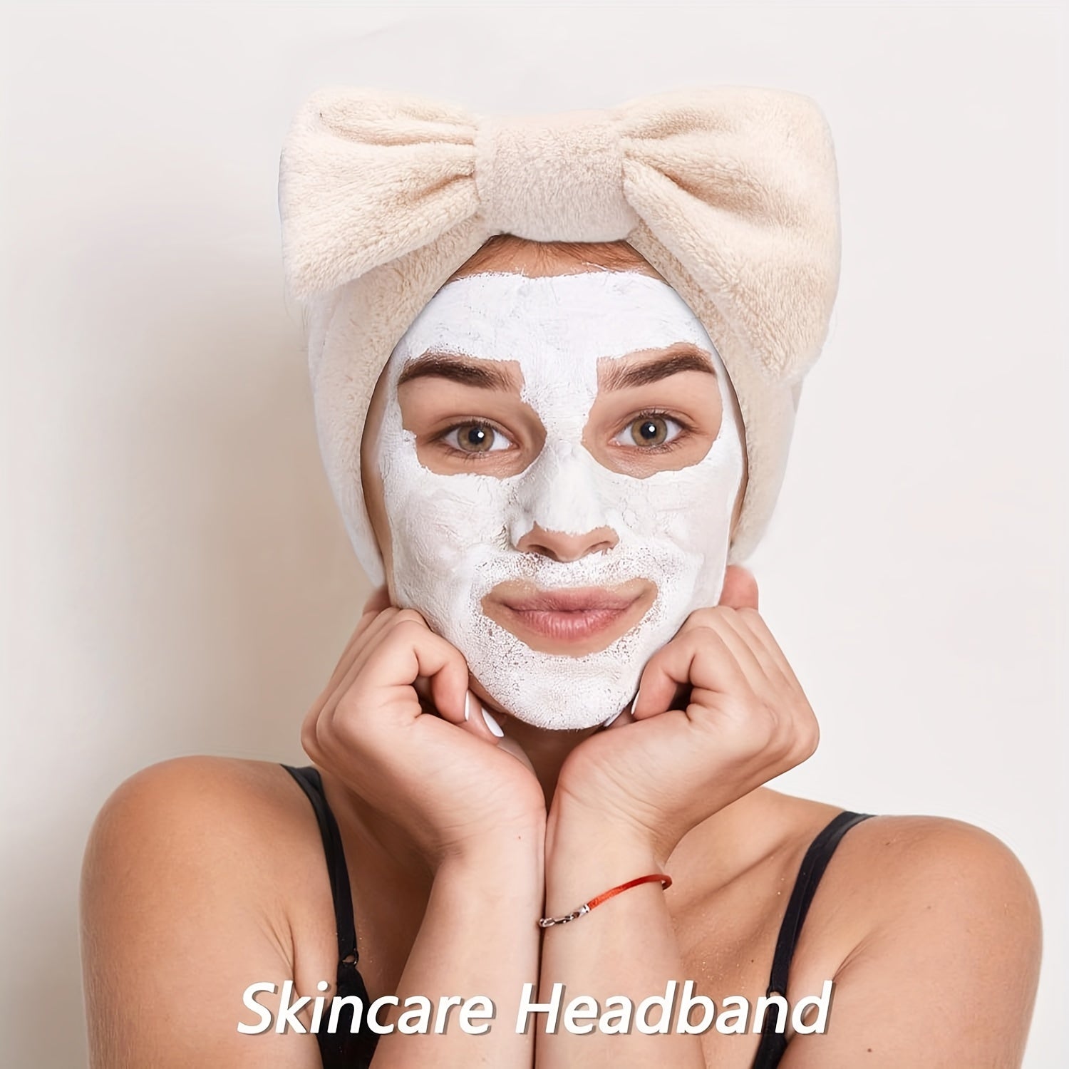 Set de diademas de spa para mujer, pulseras y pinzas para el cabello para lavar la cara