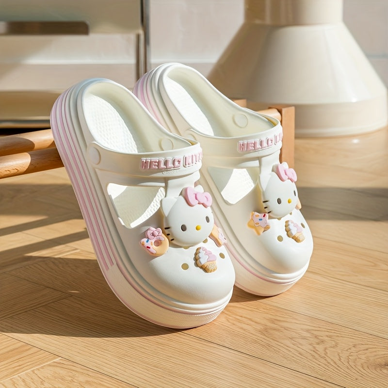 Kids Water Shoes for Boys and Girls Cartoon Pattern Low Top EVA Slip-On Casual Beach Footwear