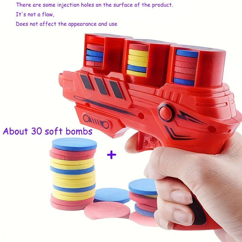 Foam Disk Launcher Toy for Kids Ages 3+ Indoor Outdoor Play Plastic Multicolor
