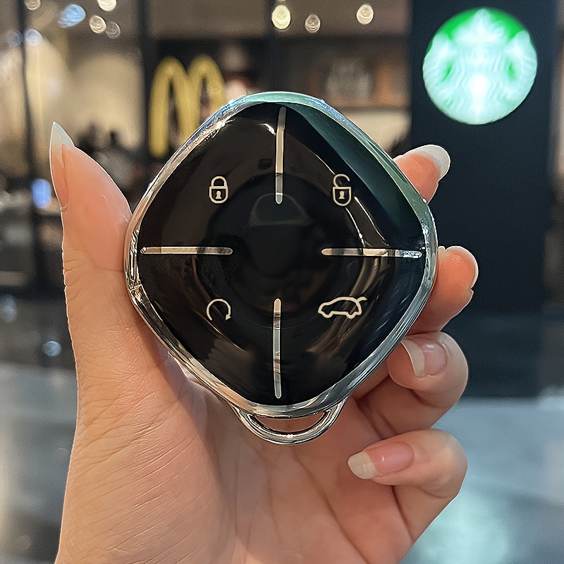 Universal TPU Car Key Case Cover for DTC 2022-2023 Black Woven Keychain