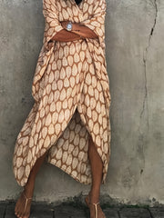 Kimono boho de talla grande para mujer con estampado de hojas y ajuste holgado para la playa