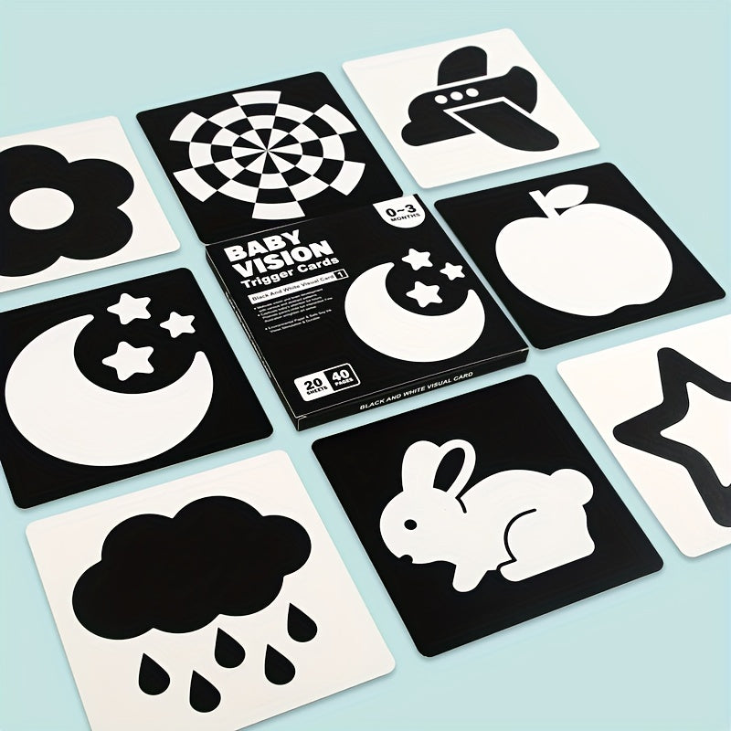 Black and White Flash Cards for Toddlers 0-3 Early Learning Educational Toy Gift