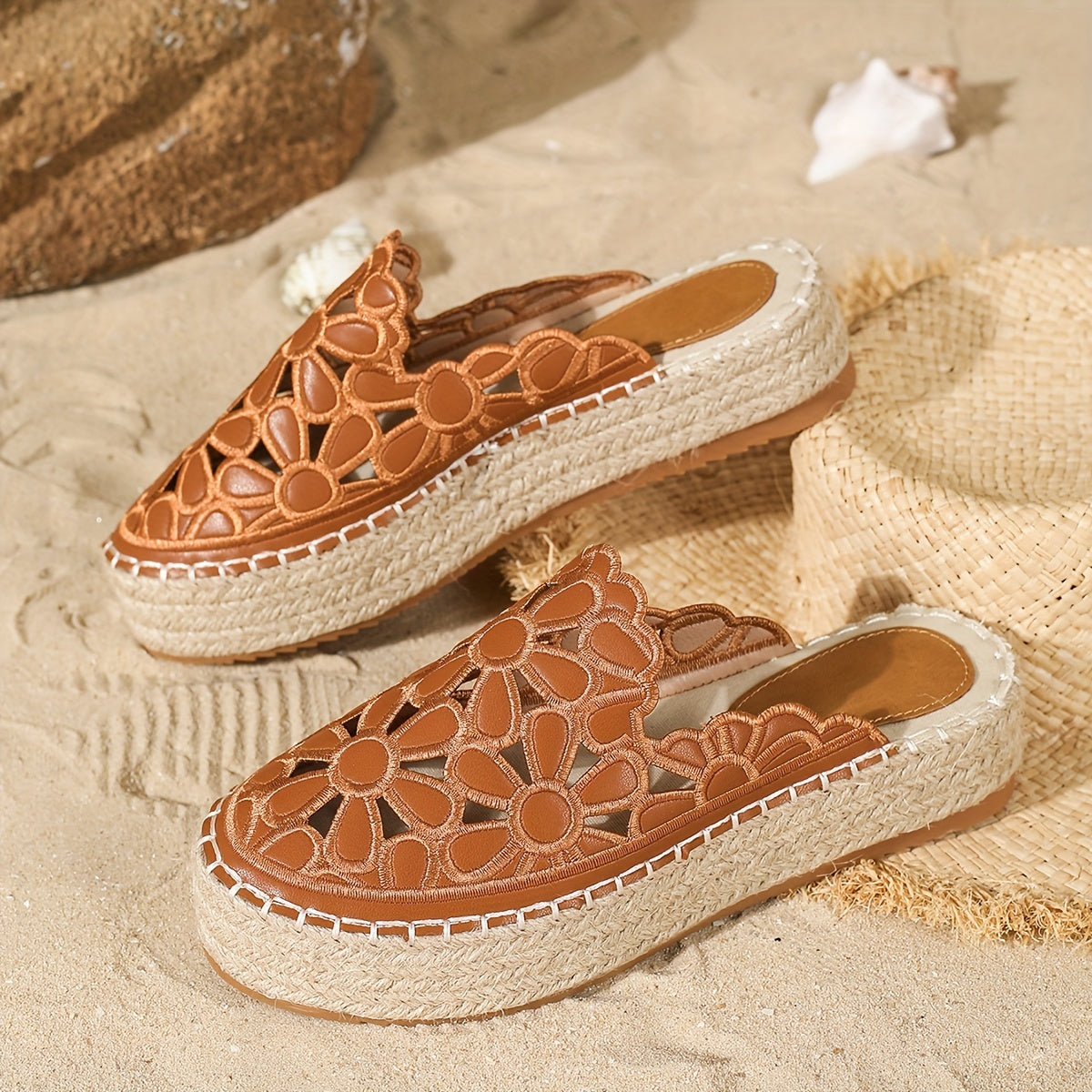 Women’s Floral Espadrille Wedge Shoes Lightweight Summer Beach Vacation