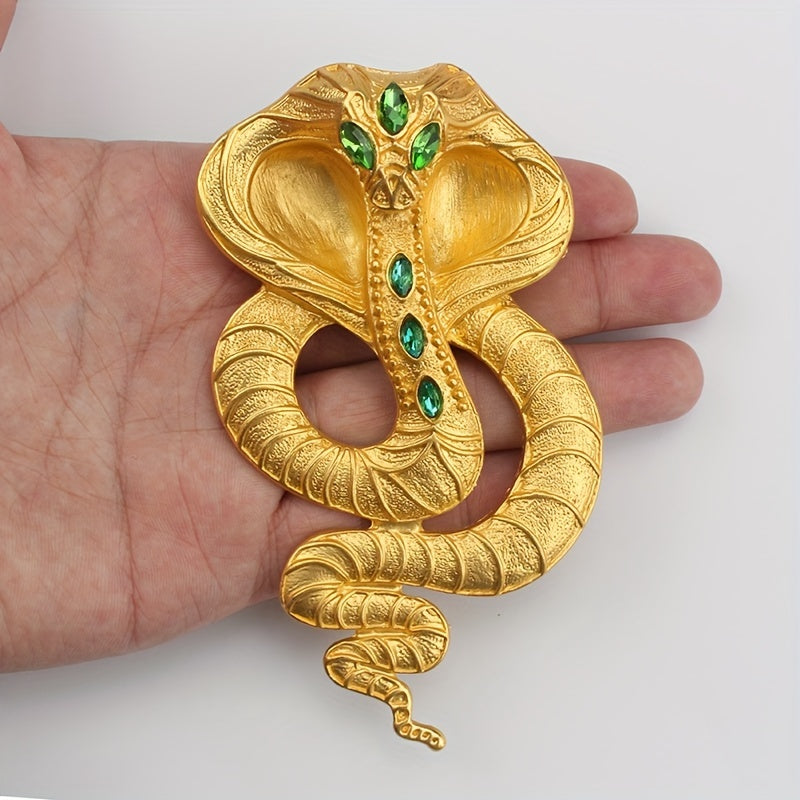 Vintage Egyptian Cobra Brooch with Water Drill Accents for Women's Jewelry