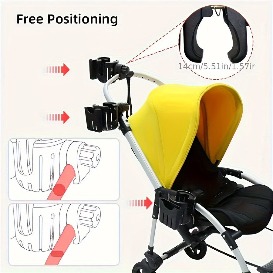 Stroller Cup Holder Phone Holder Combo Water Bottle Holder for Strollers