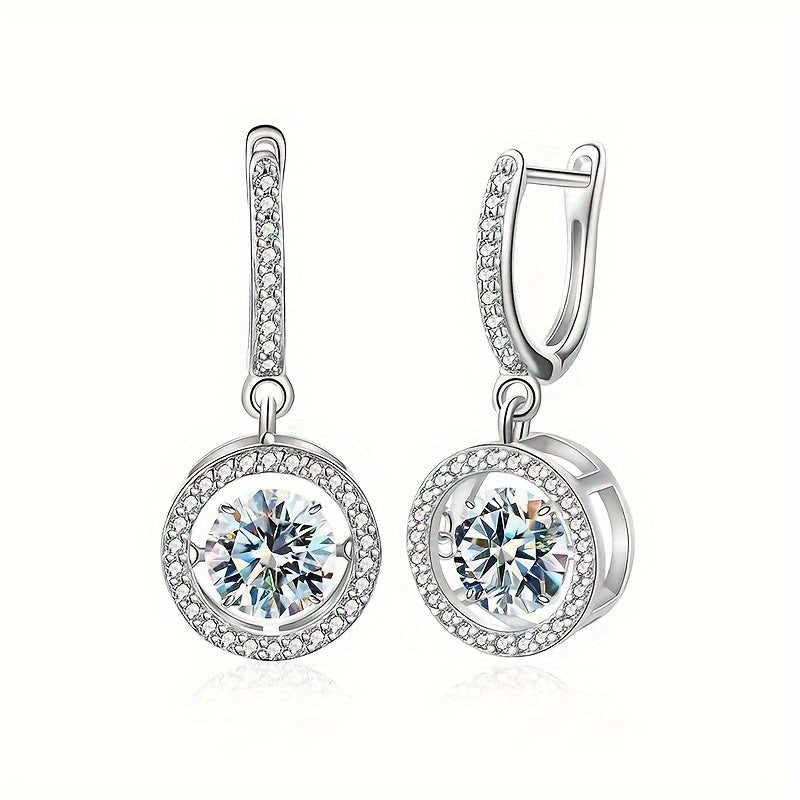 Sterling Silver Moissanite Stud Earrings 0.5 Carat Jewelry Gift for Women