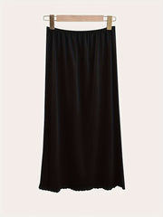 Women's Lace Patchwork Mid-Length Skirt Anti-Transparent Casual Skirt