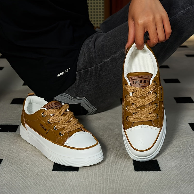 Women'S Casual Lightweight Skateboard Sneakers Low Top Breathable Fabric