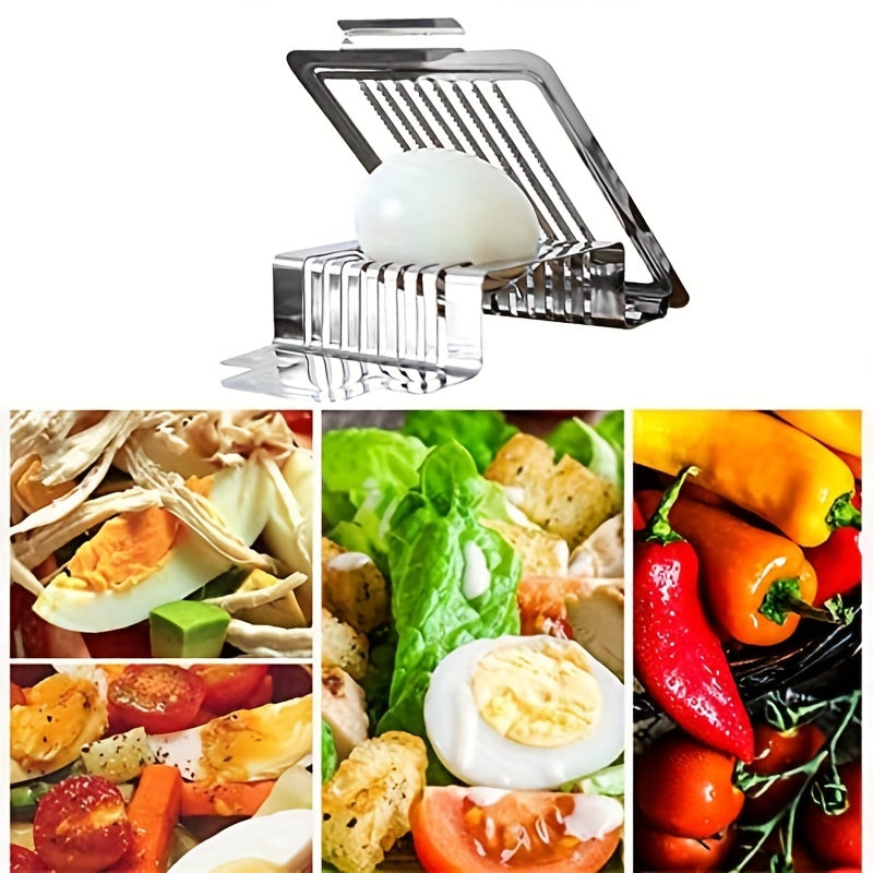 Egg Slicer with Stainless Steel Blades for Hard Boiled Eggs Fruits and Foods
