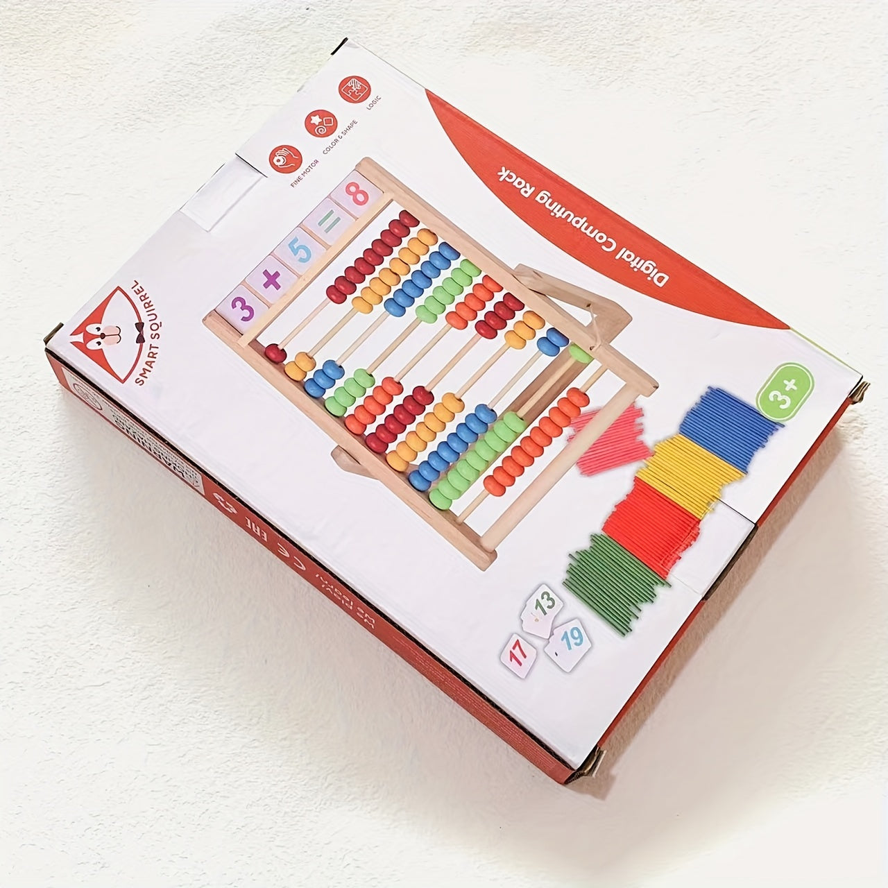 Rang-barang yog'och log' stendi va tayoqchalari - Yosh bolalar uchun hisoblash o'yinchoq to'plami - Erta o'rganish, ta'limiy o'yin vaqti, maktabgacha ta'lim, bog'cha va boshqalar uchun mukammal!