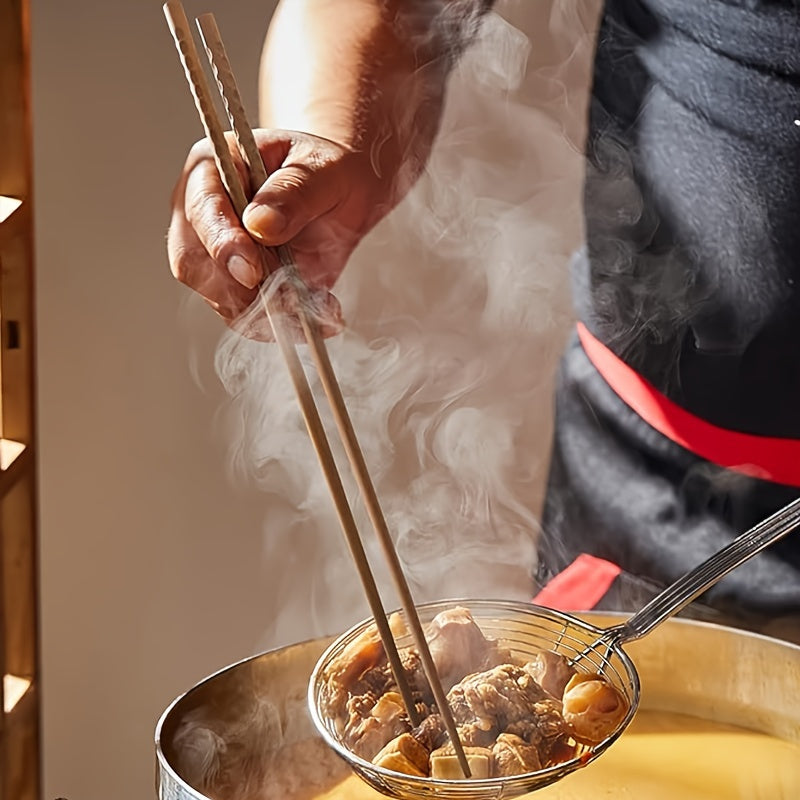 2 длинные деревянные кухонные палочки, многоразовые для жарки лапши и подогрева блюд. Супер длинные кухонные палочки.
