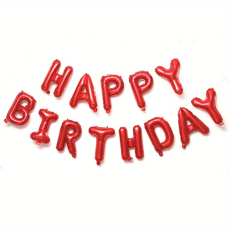 16-Inch Happy Birthday Letter Balloon Set Aluminum Film Party Decorations