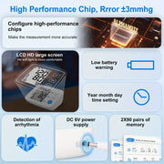 Monitor digital de presión arterial en el brazo con manguito automático 22.1-43.18 cm