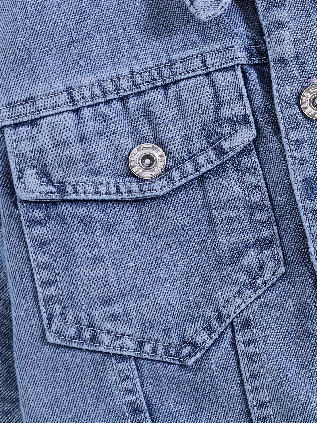 Girls Embroidered Denim Jacket with Rabbit Design Long Sleeve Fall Winter Casual