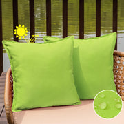 Green Outdoor Cushion Covers 2 Pack Zipper Polyester for Patio Garden Furniture