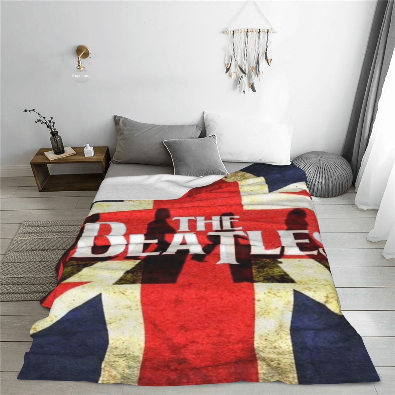 Fleece Blanket Red White Blue Union Jack Throw for All Seasons