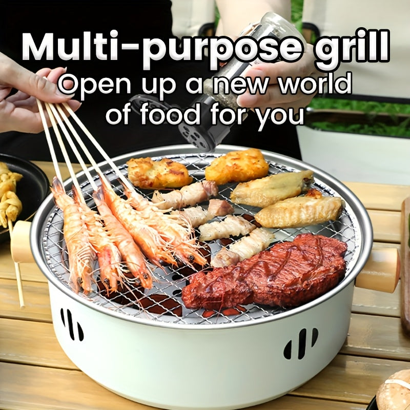 Stainless Steel Smokeless Charcoal BBQ Grill Portable Outdoor Cooking Stove