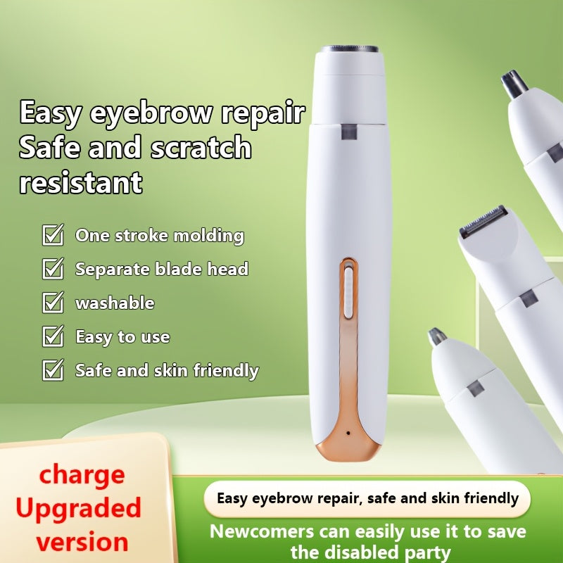 Women's 4-in-1 Electric Epilator Set USB Rechargeable Gentle Portable for Brows Face Legs