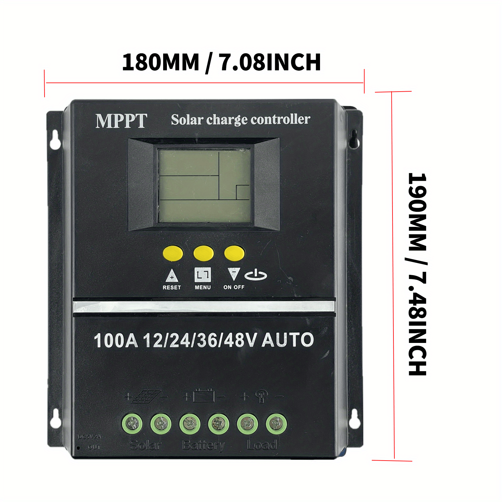 MPPT Solar Charge Controller 100A 80A 60A LCD Display Overcharge Protection for Lead Acid Lithium Batteries Black
