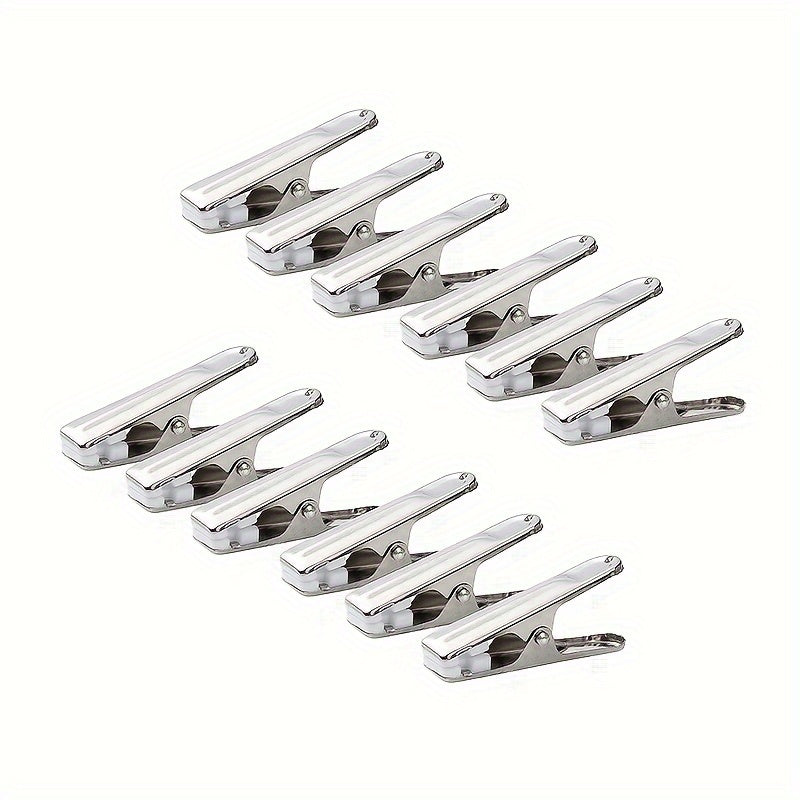 Juego de 6, 12 o 20 pinzas de ropa de acero inoxidable con almohadillas de agarre blancas suaves, pinzas para ropa, toallas, calcetines y ropa interior