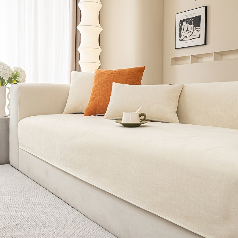 Chenille Sofa Cover for Armchairs and 4-Seater Sofas Pet-Friendly Non-Slip Machine Washable